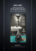 Gillette mach3 charcoal-rasoio con 6 cartucce